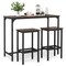 3-Piece Industrial Dining Set with 47.5 Inch Table and 2 Bar Stools